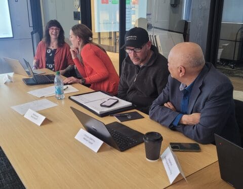 Founders collaborated on refining their pitches, offering feedback to each other during session two of Masterclass: Get Ready, Set, Raise at Edmonton Unlimited on Wednesday, April 22, 2026.